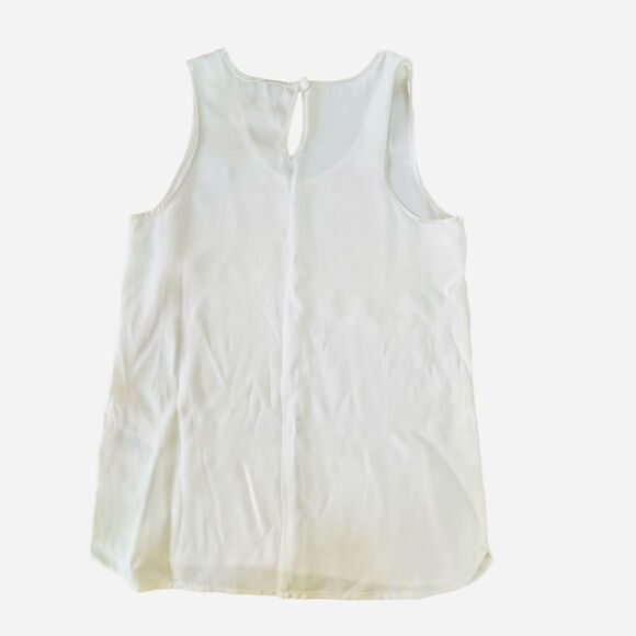Reiss Eden Tank in White Size 0 Viscose with Satin Trim Classic Basic Luxury - Picture 3 of 6